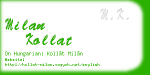 milan kollat business card